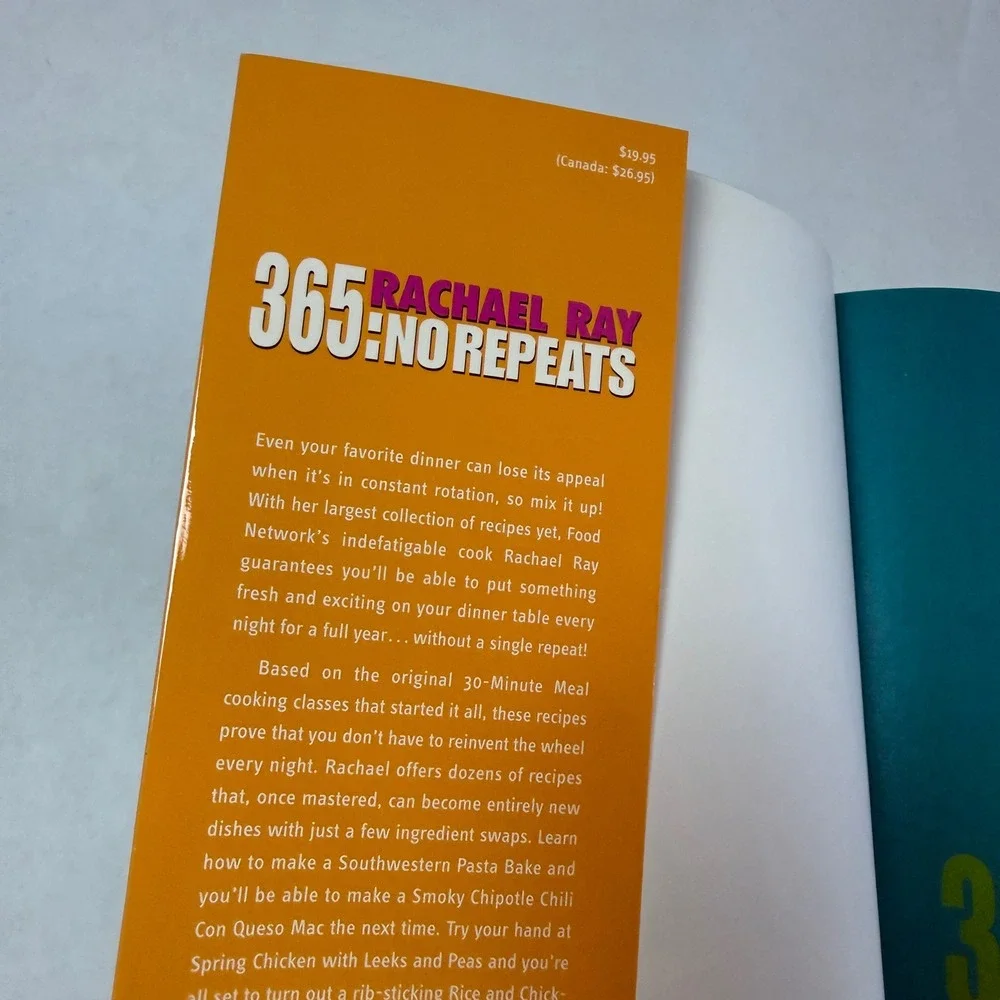 Rachael Ray 365 No Repeats A Year of Deliciously Different Dinners Cookbook 2005